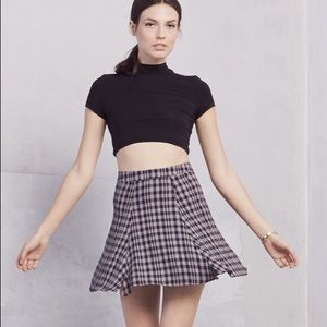 Reformation flared gingham skirt S